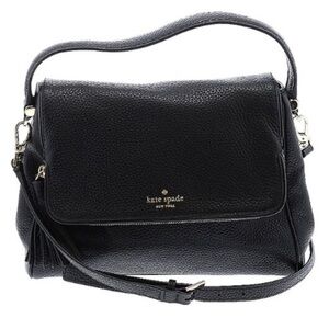 Kate Spade crossbody fold over black leather bag